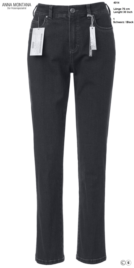 Dora 4014 Normal length trousers / jeans with small lateral elastic band on waistband up to size 50 / ANNA MONTANA